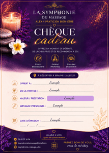 Bon cadeau pour un massage relaxant chez La Symphonie du Massage